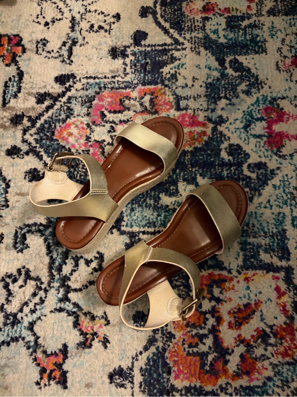 Women’s Mossimo Supply Co Metallic Gold Strappy Platform Sandals